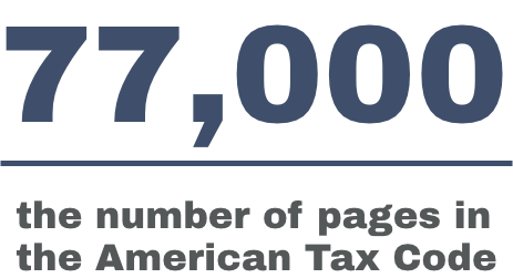 77,000 - the number of pages in the American Tax Code